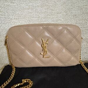 Saint Laurent Becky Diamond Quilted Leather Camera Bag